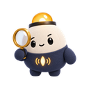 Lumi holding a magnifying glass